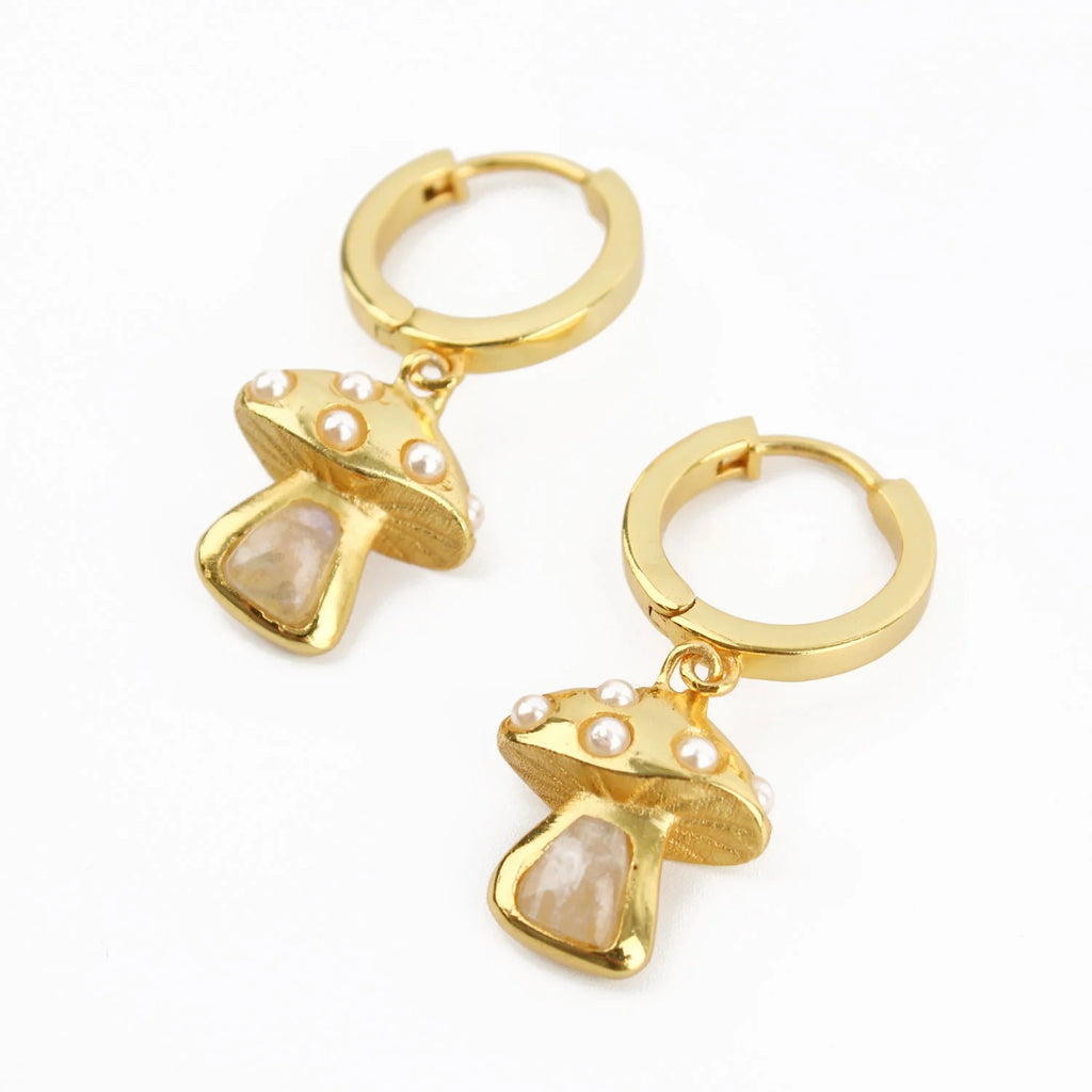 Mushroom Hoop Earrings