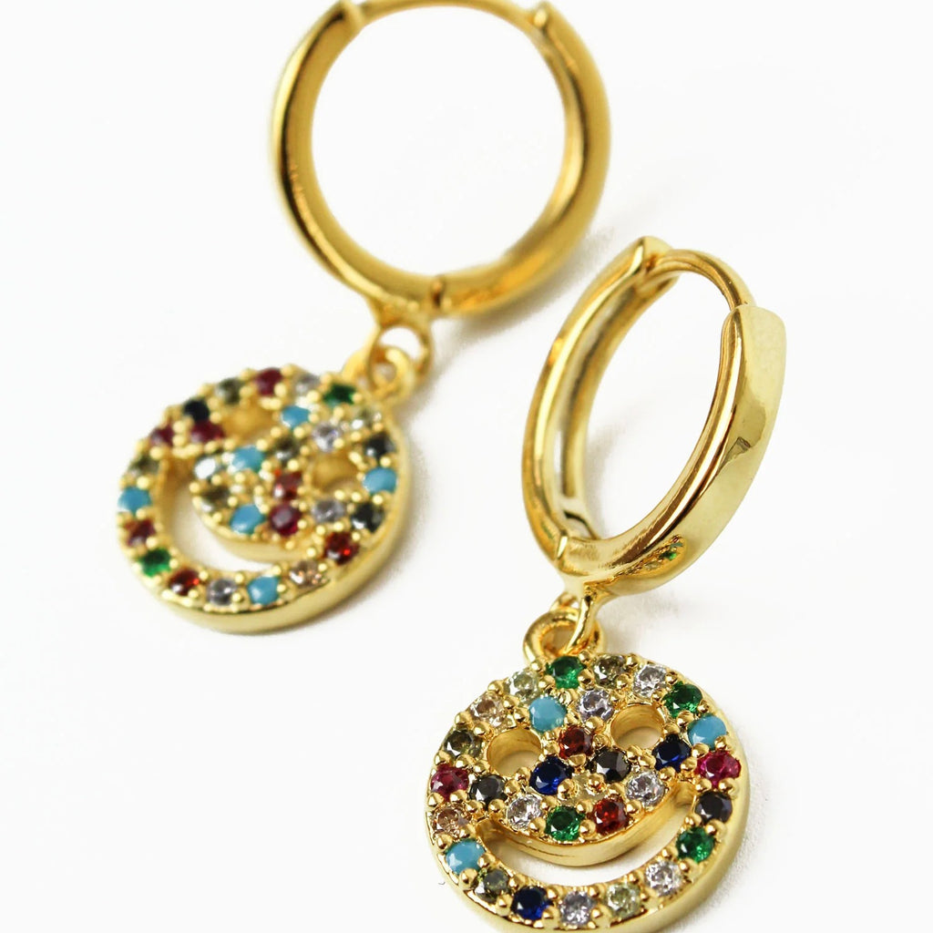 Rainbow Smiley Face Earrings