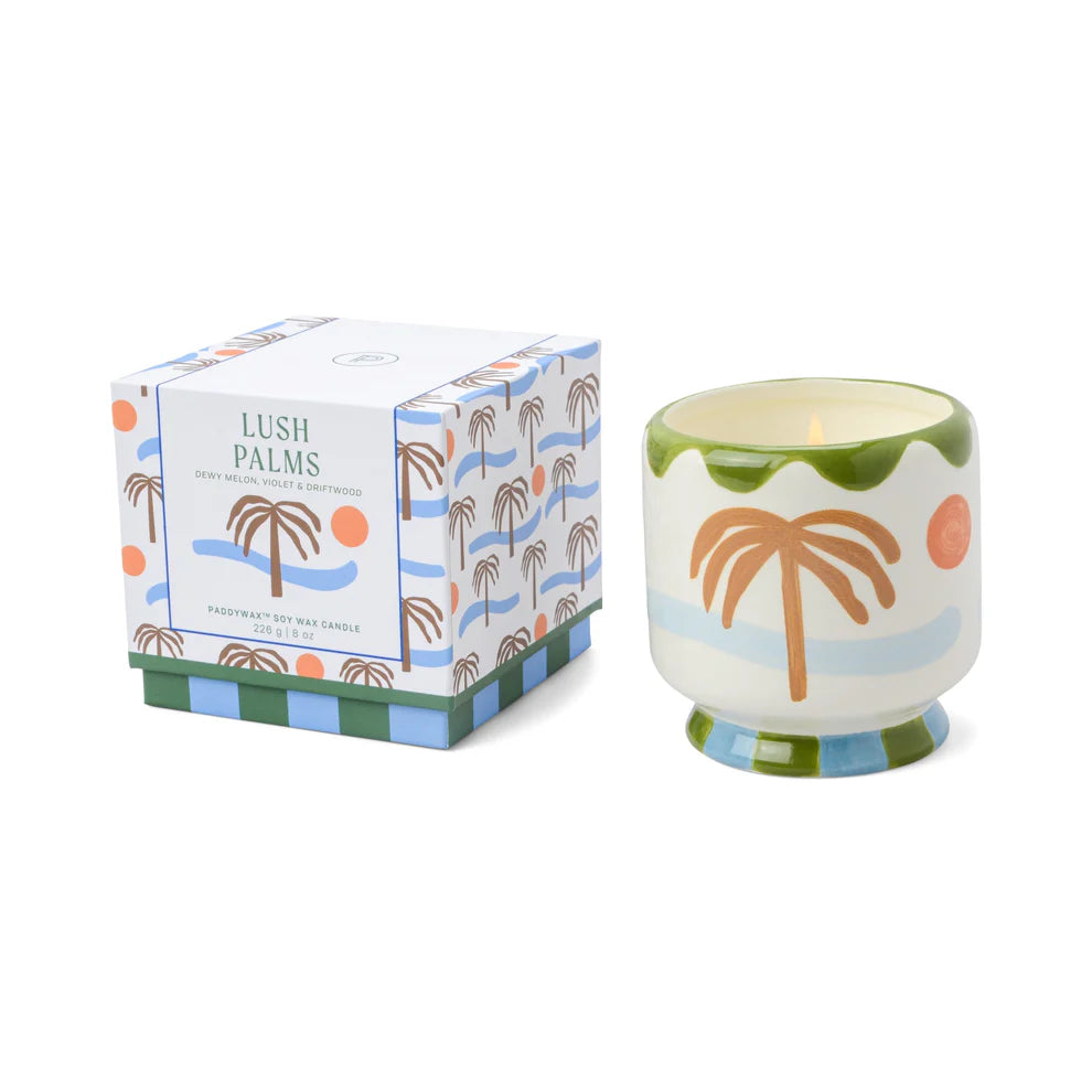 Lush Palms Ceramic Candle