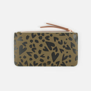 Khaki & Black Heart Purse