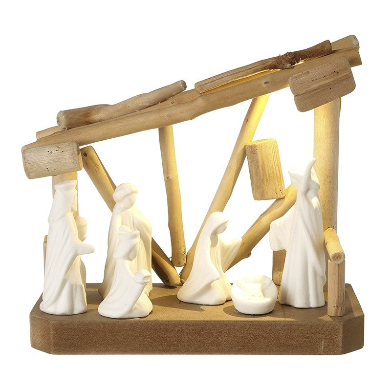 Ceramic Led Nativity Scene