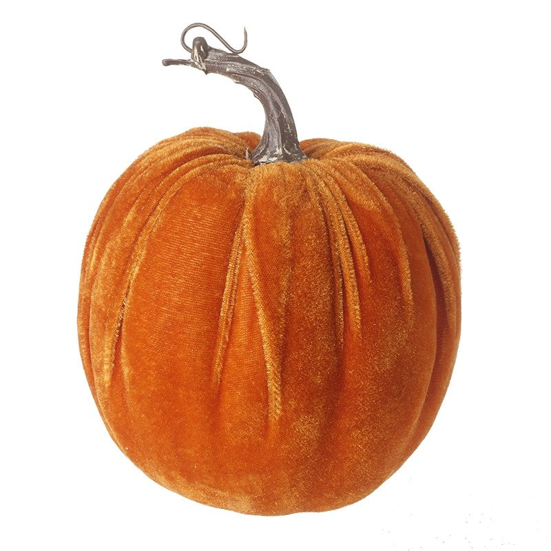 Small Orange Velvet Pumpkin