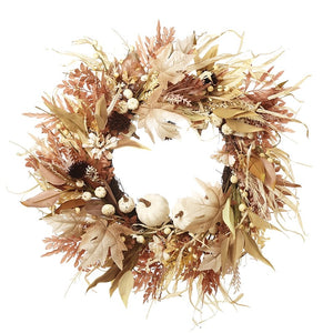 White Pumpkin & Foliage Wreath