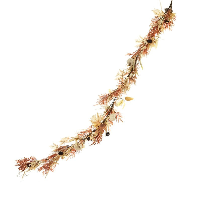 White Pumpkin & Foliage Garland