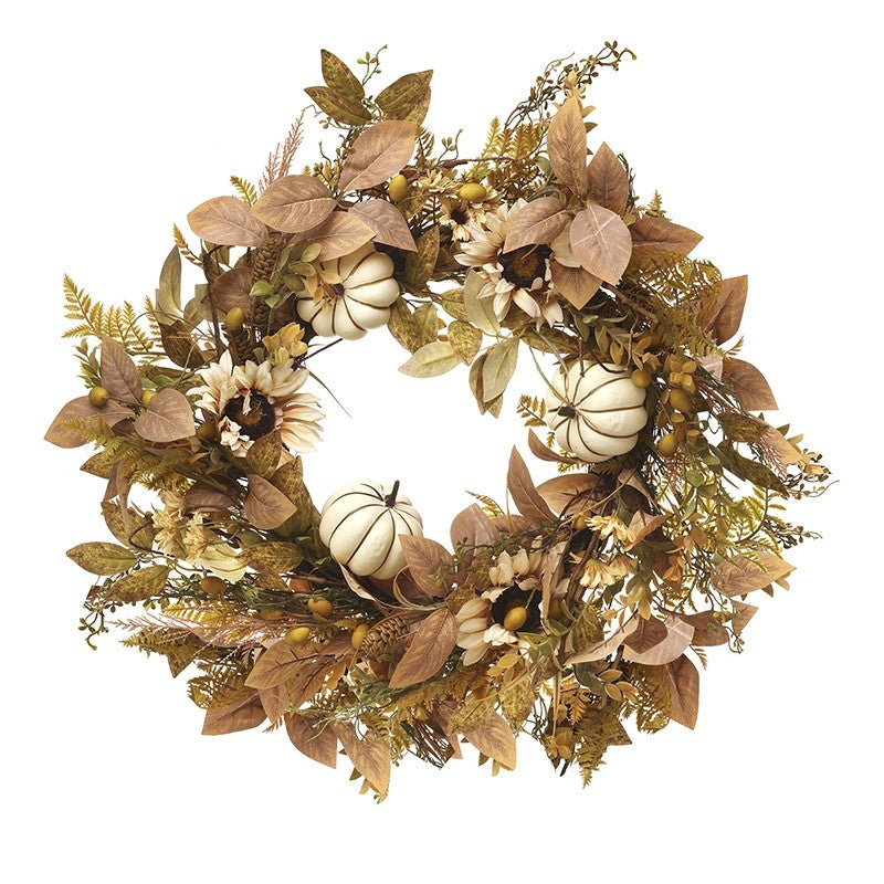 Floral Pumpkin Wreath