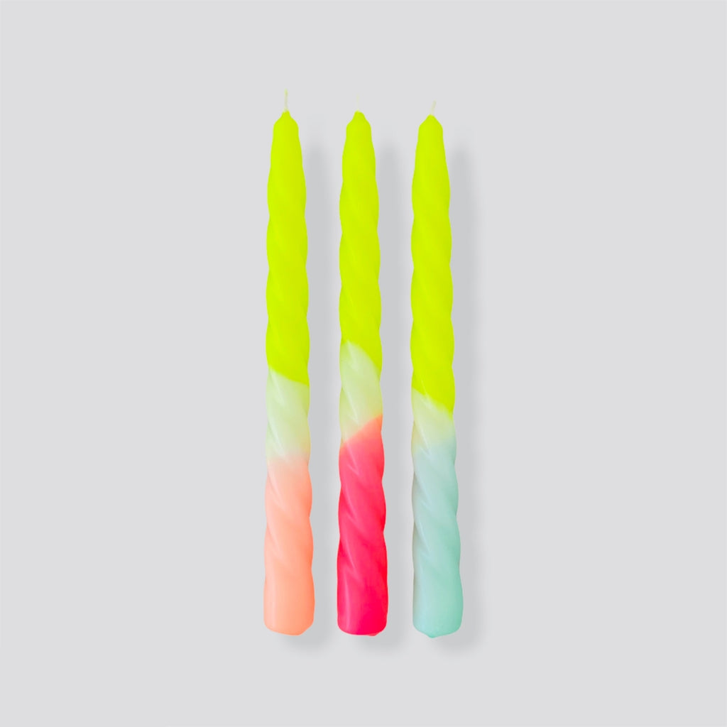 Dip Dye Twisted Candles - Ice Cream Yellow