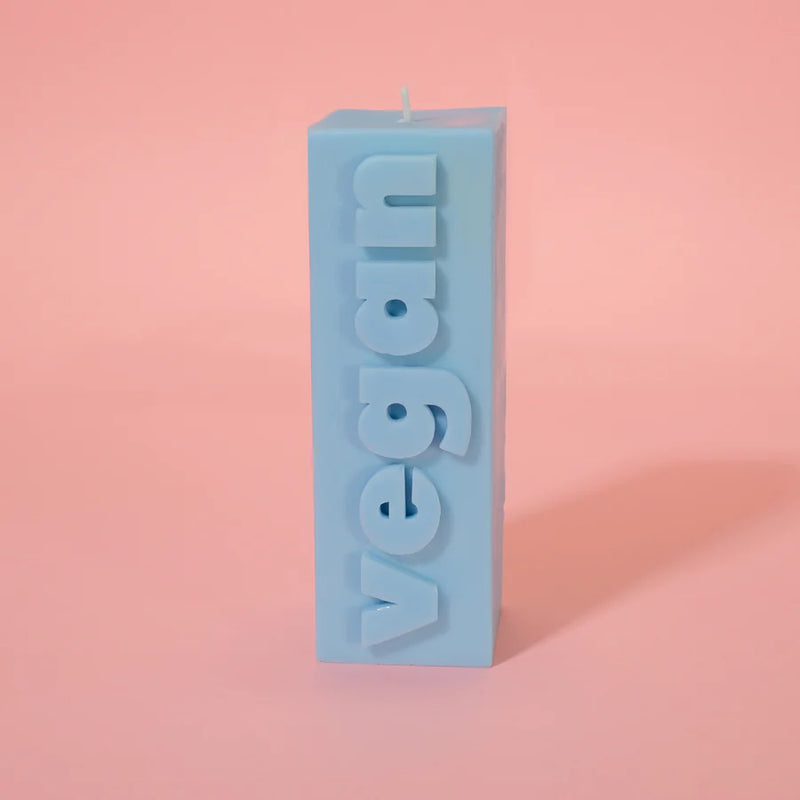 Vegan Slogan Pillar Candle