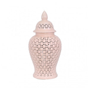 Large Pink Ceramic Ginger Jar