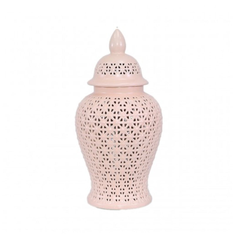 Large Pink Ceramic Ginger Jar